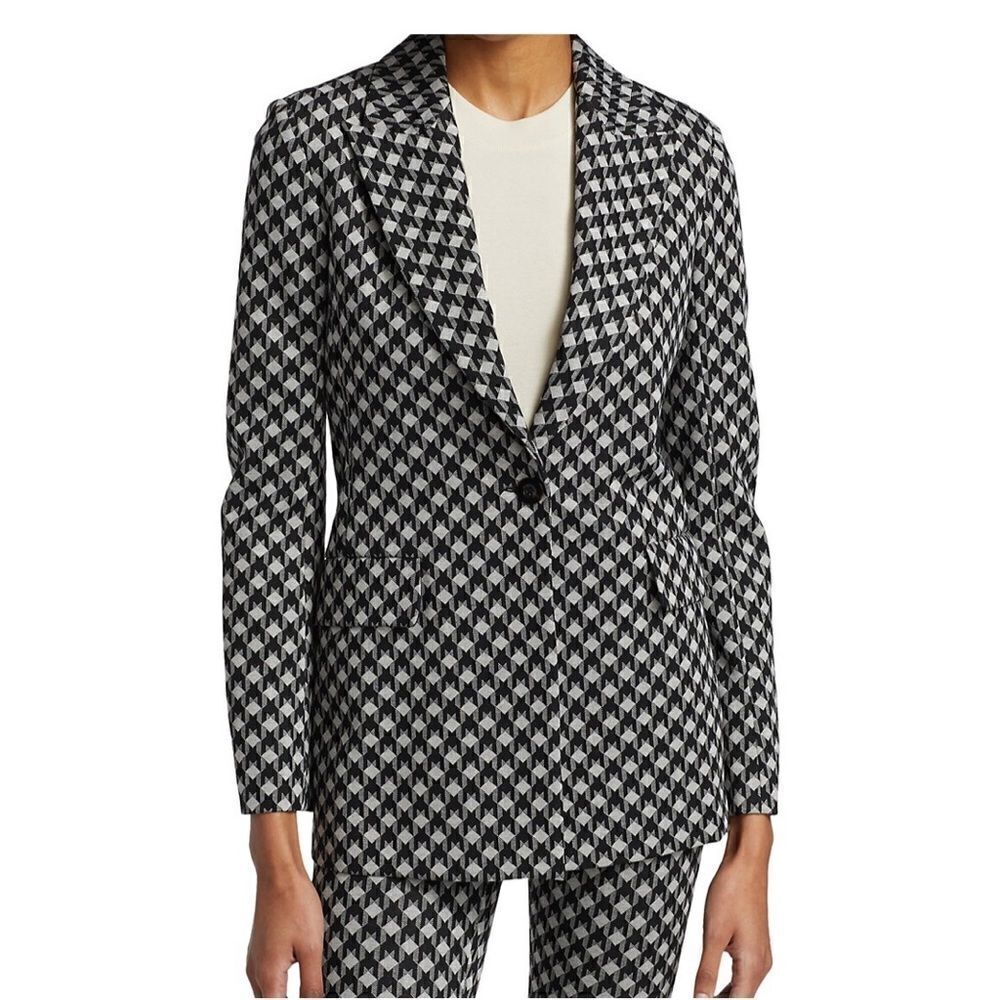 Rosetta Getty Houndstooth Peak Lapel Blazer